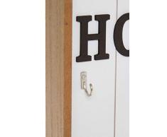 elbmöbel - Llavero de Madera Color Blanco con inscripción Decoración Home Vintage Armario para Llaves (magnético de Metal Ganchos H30 X B24 X T4 cm