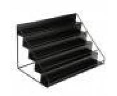 MagiDeal 5 Filas Estante de Pared Organizador Exhibición de Pulimento de Clavo Sostiene 50 Botellas - Negro