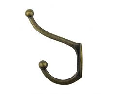 Paor 4 unidades Vintage estilo antiguo ropa toalla sombrero perchero pared puerta montado doble gancho colgador con tornillos