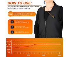 Chaleco de mujer con calefacción USB, Chaqueta térmica de 5 V con calefacción Ropa calentador almohadilla térmica para hombres y mujeres, Alimentado por una batería recargable del banco de energía (M)