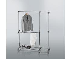 Direktshop24 - Perchero de pie Extensible (bañado en Cromo, 103-169 x 44 x 92,5-160 cm)