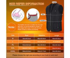 Chaleco de mujer con calefacción USB, Chaqueta térmica de 5 V con calefacción Ropa calentador almohadilla térmica para hombres y mujeres, Alimentado por una batería recargable del banco de energía (L)