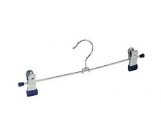 WENKO 10501211100 Percha Snap 30 - juego de 2 piezas de gancho para ropa, clip giratorio, Metal cromado, 30 x 10.5 x 2.5 cm, Plata brillante