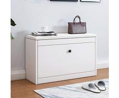 Banco de almacenamiento de zapatos blanco con Flip-cajón, zapatero Cabina de almacenaje del zapato estante del gabinete del zapato de madera con el amortiguador de asiento for Pasillo Dormitorio