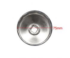sourcing map Llave Extractor de Caja de Acero 75mm 14 Flautas Coche Tapa del Filtro de Aceite