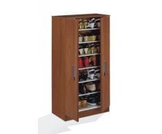Mueble armario zapatero economico con 7 estantes color CEREZO