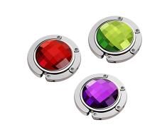 OOTSR Colgadores de Bolsos Plegables para mesas [3-Pack], Ganchos para Bolsos portátiles Soporte para Colgar Bolsos de Diamantes de Colores en la cafetería Tienda en la Sala de Estar Biblioteca