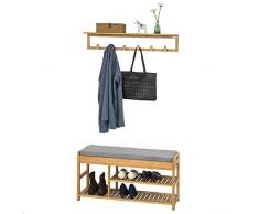 SoBuy Mueble Recibidor Set de 1 Zapatero y 1 Perchero de Pared,FSR47-N+FHK06-N,ES (Perchero+Zapatero)
