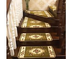 Rziioo Alfombra De La Escalera Tapetes Diseño Floral Alfombra Antideslizante Autoadhesiva Corredores A Juego Rectangulares Disponibles,75*24*3Cm,10Pcs