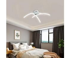 ALLOMN Luz de Techo del LED, Lámpara de Araña Luz de Techo de Diseño Curvo Moderno con 3 Luces Curvas Para Sala de Estar Dormitorio Comedor 18W (Blanco Frio)