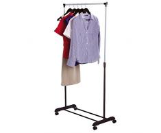 Top Home Solutions Sturdy simple ajustable rotas perchero con zapatero (cromo/negro