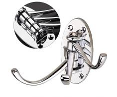 KANGIRU Metal sólido Heavy Duty Swing Arm Gancho Triple Gancho Giratorio Plegable Perchero montado en la Pared para baño Cocina Dormitorio Gancho Giratorio Plateado