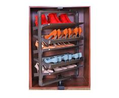 Zapatero Giratorio5-Tier Zapato Gabinete 360 ° Rotatorio Permanente Zapatos Organizador Doble Cara Ajustable Mostrador Telescópico De Arranque Almacenar 15-20 Zapatos De Los Pares