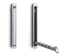 Gedotec Ganchos de pared plegables Ganchos para guardarropas Percheros plegables MITAL | dejar entrar 140 x 16/128 mm | Cromo mate | Percha de fundición | armario de pared plegable - 1 pieza