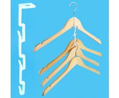 Hangerworld 24 Ganchos Conectores de Perchas Ahorra Espacio Plástico Blanco Añade hasta 3 Perchas