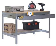 Banco de Trabajo BT-3 900 galva/madera cajón metálico, 840x900x600, Simonrack