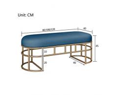 Banco De Zapatos De Entrada Usando Un Banco De Zapatos Heces Largas Taburete Cama Taburete De Sofa Tienda De Ropa Cambiar El Banco De Zapatos Arte De Hierro (Color : Azul, Tamaño : 80 * 40 * 45cm)