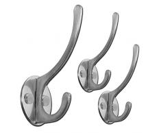 Gancho Pared Simple Colgador Clavija Percha Toalla Baño Suspensión Soporte Acero Puerta Hook Toalla Holder Colgantes, modelo:Modell 4 - 3 Stück / Model 4 - 3 Pieces