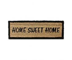 Relaxdays Home Sweet Home – Felpudo para la Entrada de su hogar Hecho de Fibras de Coco y PVC con Medidas 75 x 25 cm Antideslizante Elemento Decorativo, Color marrón