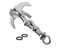 Gancho multifuncional de gravedad de KZKR herramienta de supervivencia de emergencia plegable auténtico gancho de escalada con mosquetón de acero inoxidable de alto rendimiento Grappling Hook