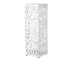 SONGMICS Paragüero Soporte de Paragüas con Gancho Plato de plástico 49 x 15,5 x 15,5 cm Blanco, Cuadrado LUC48W
