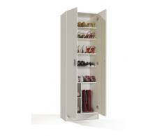 Fores - Armario multiuso 2 puertas 59 cm, medidas 180 x 59 x 37 cm, color blanco