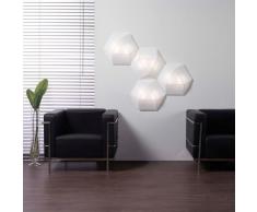 Ole! by FM CLONE/80/I - Aplique/plafón hexagonal, estructura metálica recubierta de tela elástica, color blanco óptico