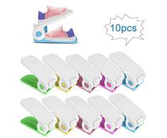 bedee Organizador Zapatos Infantil, Zapateros Niños,Soporte Ajustable de Zapatos Organizar Zapatos,Armarios Zapateros Set de 10 pcs