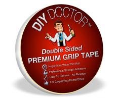 DIY Doctor - Cinta adhesiva extrafuerte de doble cara para alfombras, rollo de 20 m y 21 mm de ancho