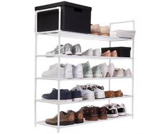 Goods & Gadgets Zapatero XXL 91 x 88 x 30 cm Zapatero con 5 estantes para 25 Pares de Zapatos como Armario y Zapatero - Blanco