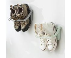 hkfv nueva creativo único comodidad diseño de útil ahorrar lugar para usted plástico estante de exhibición soporte estante zapatero armario organizador de pared Amazing Creative patrón zapatos perchas, Blanco, 28x14x2cm