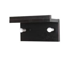 YHDP Madera Maciza Perchero De Pared,Estilo Campesco Multiusos Banqueta Almacenaje,Dormitorio Corredor Entrada,Estante De Abrigo De Pared Colgador Negro A 8.7inch