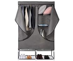 eSituro Perchero de Pie Perchero con Banqueta Almacenaje Ropero de Ropa Rack de Abrigo Rack de Eecado con 6 Estantes, Negro SGR0015