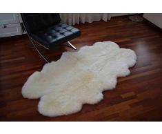 Alfombra piel de oveja Naturasan Extra grande lujo Quad (4 piezas), color blanco