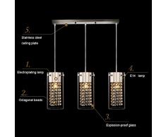 ChuanHan Candelabro Luz de Techo Cristal Simple Candelabro Luces de Techo , Cabeza Única Tres Cabezas , Comedor Balcón Dormitorio Estudio Lámparas, Cabeza B-1