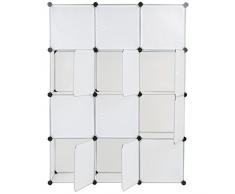 LEVIVO Mueble Zapatero, Blanco, 145x110x39 cm