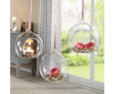 Sziqiqi 12 Piezas 80 Mm para Colgar Portavelas De Cristal Terrario Boda Portavelas Candelabro, Vidrio, Transparente, 12 Piezas