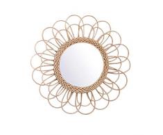 RecoverLOVE Espejos de Pared Colgante Decorativo Espejo de decoración de Pared con ratán Natural Art Deco Espejo Redondo Sala de Estar montado en la Pared Espejo en Forma de Sol