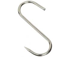 fmprofessional 21818 Ganchos Carnicero, 6 unidades, acero inoxidable, Plata, 2.40 x 12 x 6.80 cm