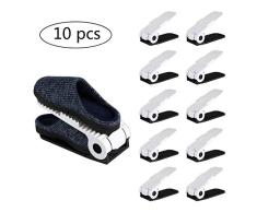 Soporte de calzado con ranura ajustable para, Organizador de zapatos Space Saver Estantes para almacenamiento en rack Soporte Durable Apilador de zapatos, 8PCS