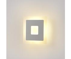 Topmo 18W Lámpara de pared LED apliques para Dormitorio, salón, escalera y salones / 160*160*35 mm / Lámpara de pasillo llevado / vidrio+aluminio cepillado 1260 Lumen Blanco Cálido 3000KB