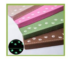 hkfv único creativo diseño luminoso noche alfombrillas para peldaños visual alfombra Pad antideslizante peldaños escalera alfombrillas seguro suave, poliéster, verde, 55*22*4.5cm