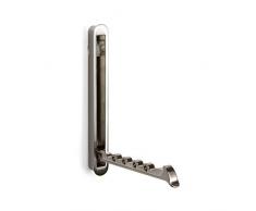 Gedotec Ganchos Plegables de Pared | Perchero Antideslizante con Capacidad de Carga de 10 kg | MITAL Aspecto de Acero Inoxidable | Rack Mural Organizador para Sombrero | 140 x 16 / 128 mm | 1 Pieza