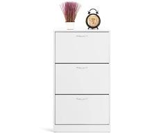 COMIFORT Mueble Zapatero de 3 Puertas - Organizador de Zapatos Moderno, Estilo Escandinavo, Gran Almacenaje, Muy Resistente, Fabricado en Europa, Color Blanco