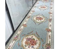Ommda Alfombras para Pasillo Modernas Lavables Antideslizante Largas a Medida Impresión por Metros 8mm 65x150cm Azul Claro