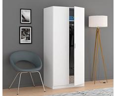 Habitdesign LCX022O - Armario dos puertas, color Blanco Mate, medidas: 180 x 81 x 52 cm de fondo