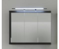 trendteam 1100-226-00 baño lámpara e interruptor/caja de enchufe para armario con espejo