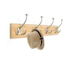 Tutoy 4 Ganchos Vintage Bambú Perchero Colgar Gancho Toalla Colgador De La Ropa Titular Montado En La Pared - Texto Original En