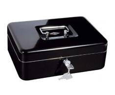 Wedo 321H - Caja metálica para dinero (2 llaves, soporte para monedas desprendible, acero soldado, tamaño 3), color negro