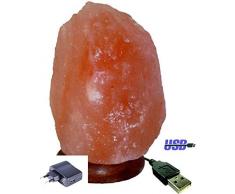 LAMARE Lámpara USB de sal natural del Himalaya, multicolor,